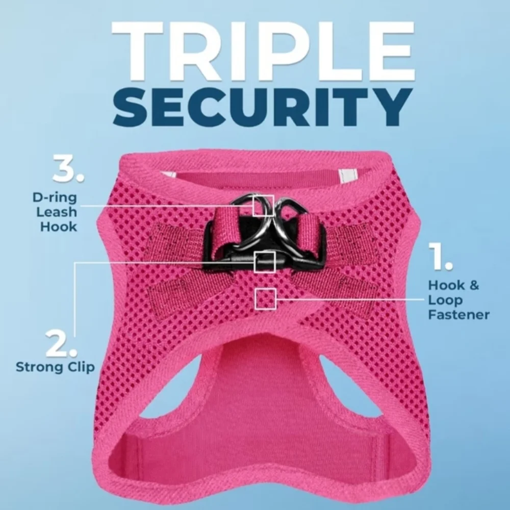🐾 Voyager Pink Mesh Dog Harness Sz S